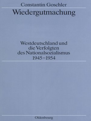 cover image of Wiedergutmachung